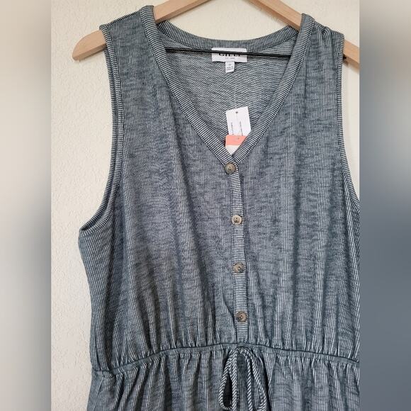 NWT Gilli Plus Size Sleeveless Button Down Mini Dress Size 2X Green-Blue - Picture 5 of 11